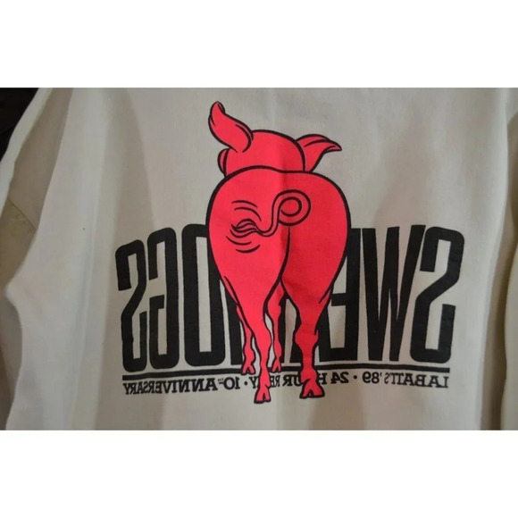 Sweathogs Labatt's 1989 24 Hr Relay 10th Ann Sweatshirt Vtg  Running Pig Graphic - Picture 8 of 13